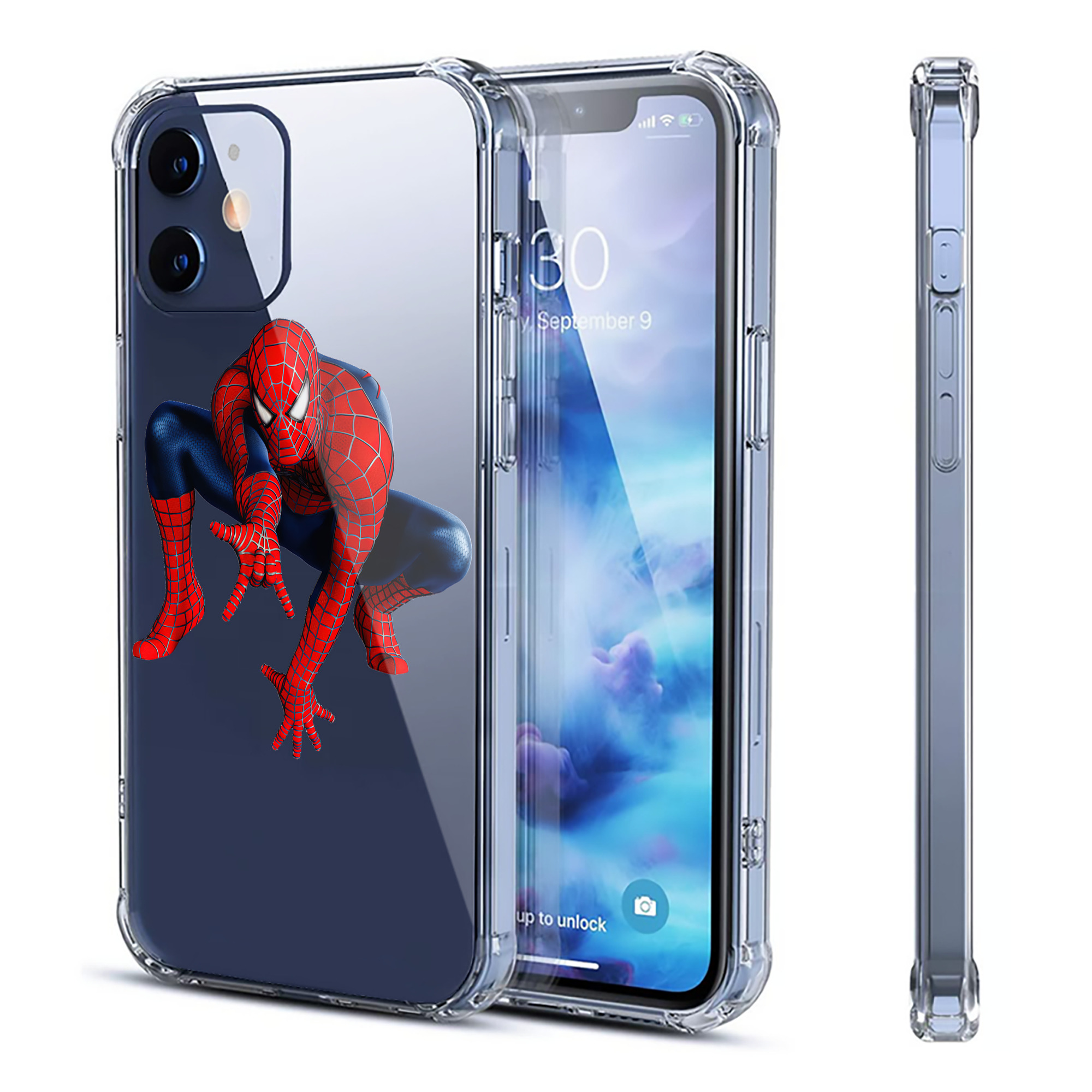 （画像用） Spider Man スパイダーマン 【iPhone 12シリーズ対応】透明スマホケース（クリアソフトケース）